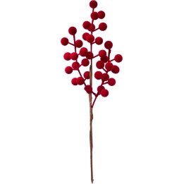 Branche de baies floquées bordeaux
