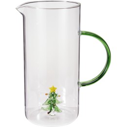 Carafe en verre borosilicate 1,4 L - 4 décors de Noël assortis