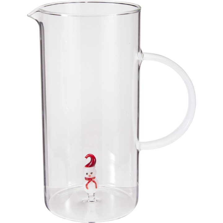 Carafe en verre borosilicate 1,4 L - 4 décors de Noël assortis