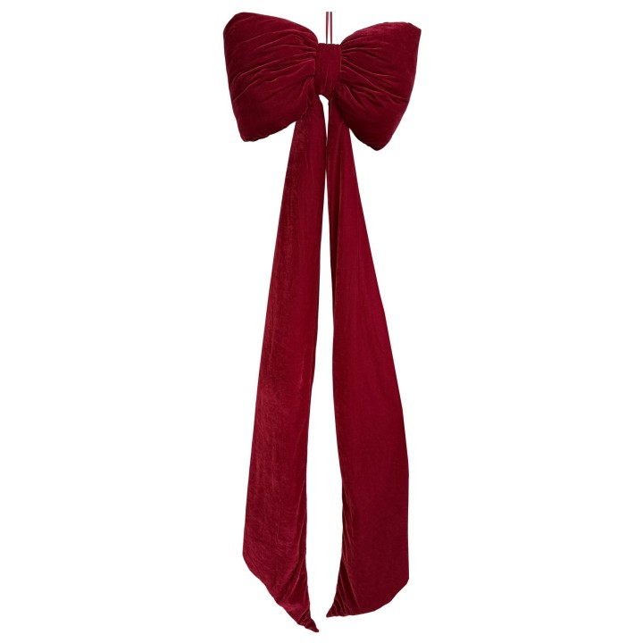 Puffed red velvet bow 230 cm