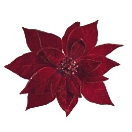 Red velvet poinsettia with clip