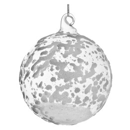 Boule en verre transparente enneigée