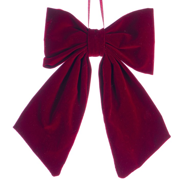 Padded burgundy bow