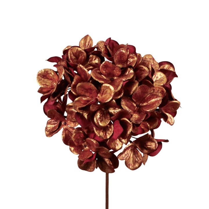 Tige d'hortensia métallisée cuivre