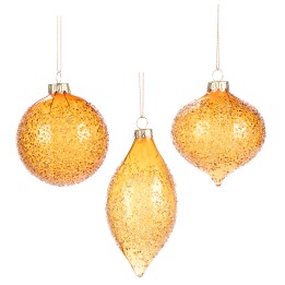 Amber crushed glass ornament