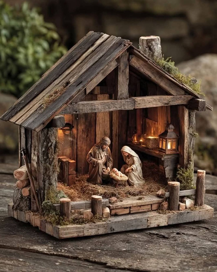 Crèche De Noël Moderne 8 Pièces – Figurines En Résine Blanche, Style épuré | Décoration De Table Religieuse Pour Les Fêtes