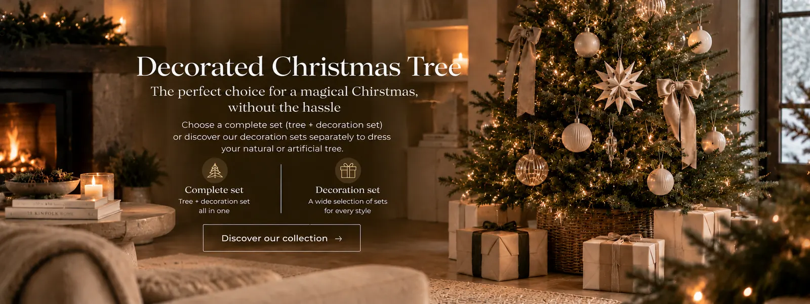 Decorated Christmas tree: complete pack or decoration box