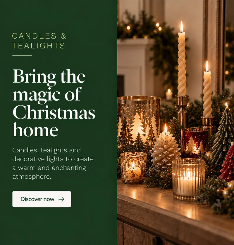 Lights that make Christmas shine: candles and tea light holders