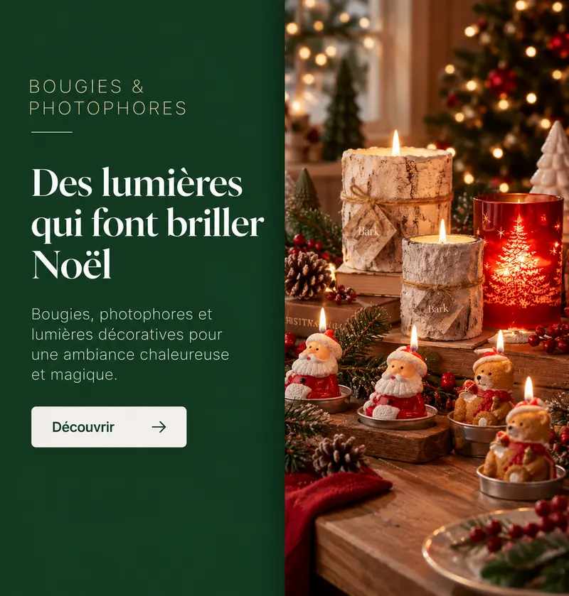 Faites entrer la lumière de Noël : bougies et photophores
