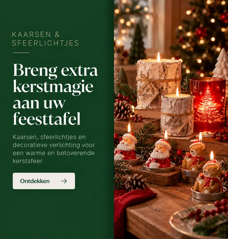 Laat het kerstlicht binnen: kaarsen en waxinelichthouders