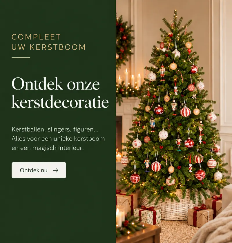 Ontdek onze kerstdecoratie: ballen, slingers en figuurtjes