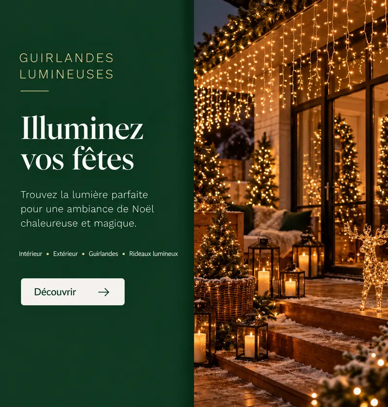 Illuminez vos fêtes : guirlandes et rideaux lumineux