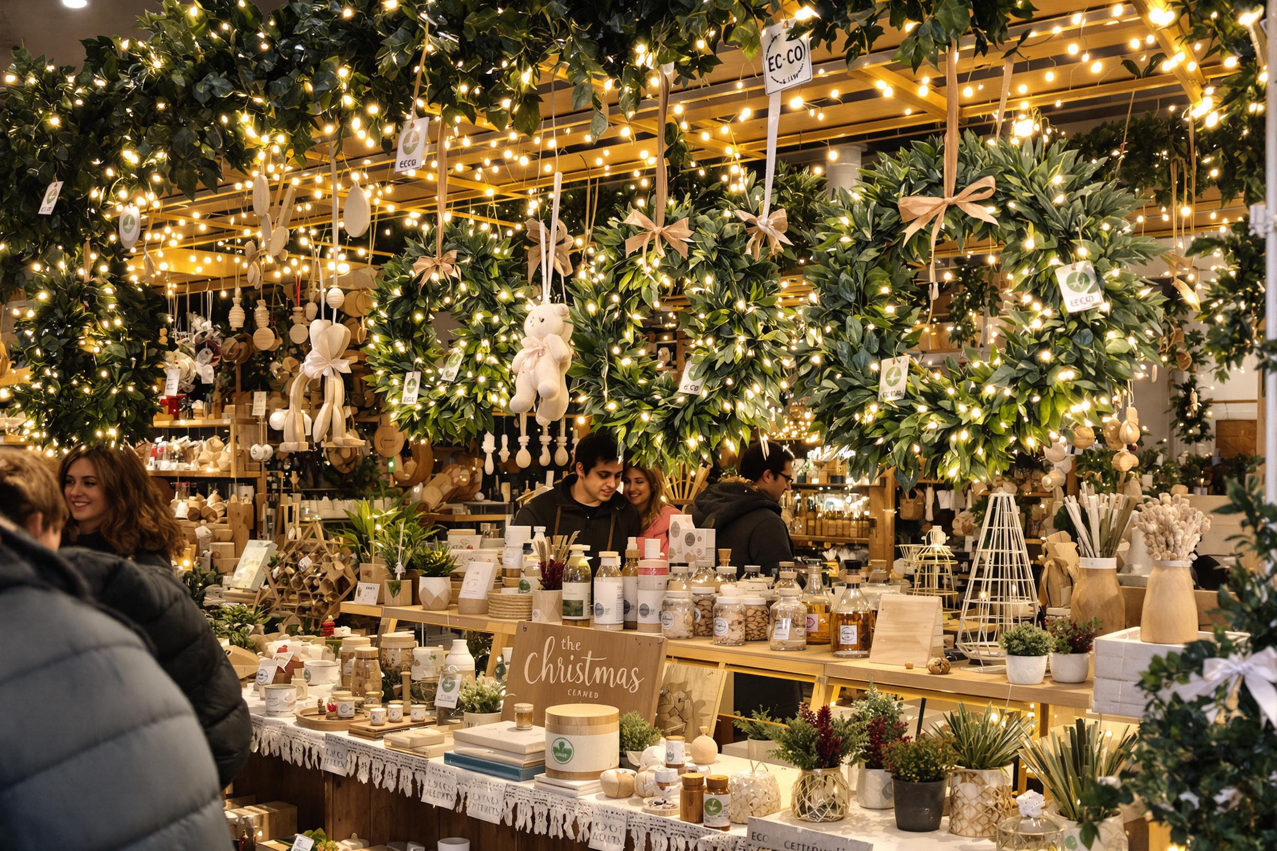 Eco-friendly Christmas market stall