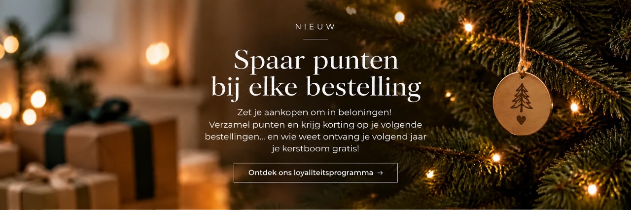 Spaar punten bij elke bestelling. Ontdek ons loyaliteitsprogramma.